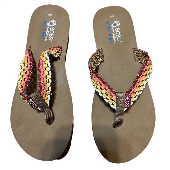 Bobs By Skechers Plush Foam Flip Flops Size 10 - Picture 1 of 3